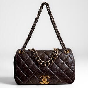 CHANEL Metallic Flap Bag Paris-Bombay Pondicherry in Iridescent Brown